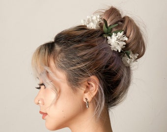 Ivory Hydrangea Hair Pin | Eucalyptus Bridal Hair Pins |  Flower Bridal Flower Girl Bridesmaid Hair Accessories