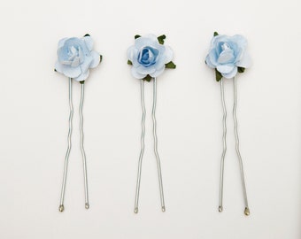 Small Paper Rose Flower Hair Pins | Paper Flower Hair Accessories | Bridal Accessories | Flower Girl Accessories | Bridesmaid Accessories