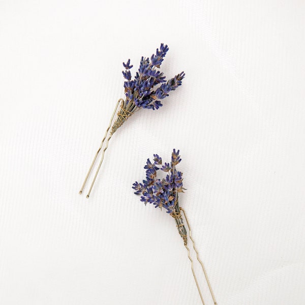 Lavender Hair Pin | Dried Preserved Flower Lavender Limonium Flower Bride Girl Bridesmaid Bridal Hair Accessories