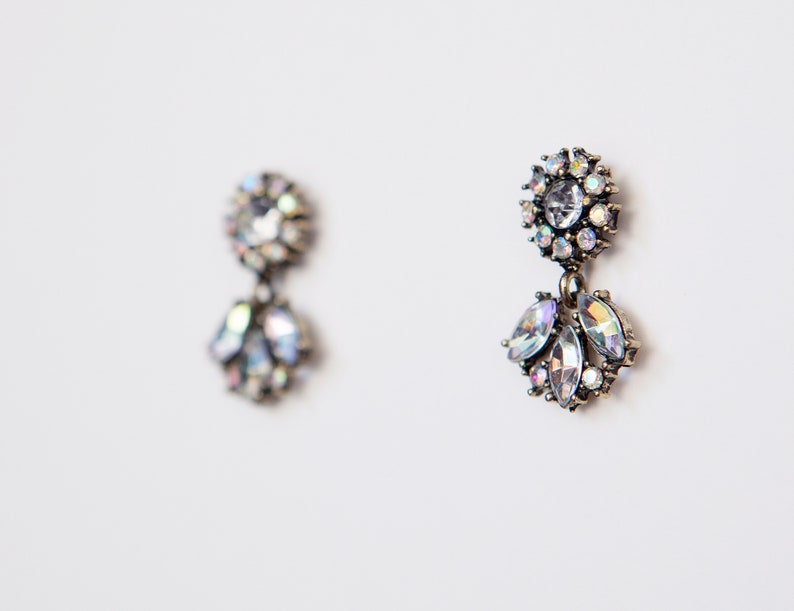 Statement Crystal Earrings Holographic Earrings Chandelier Earrings Crystal Drop Earring