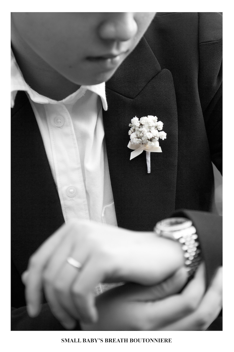 Dried Baby's Breath Boutonniere Pins included image 7