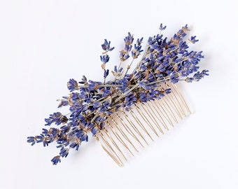 Dried Lavender Bridal Big Hair Comb | Lavender Flower Bridal Flower Girl Bridesmaid Hair Accessories