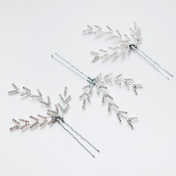 Crystal Bridal Hair Pins | Branches Hair Pins | Rhystones Hair Accessories | Bridal Accessories