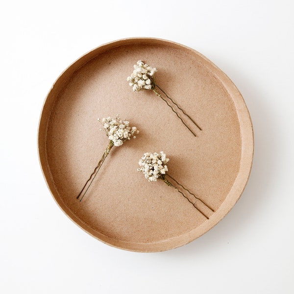 Gedroogde Baby's Breath Kleine Haar pin | Bruids haarspelden - Style #2 | Gypsophila Bloem Bruidsbloem Meisje Bruidsmeisje HaarAccessoires