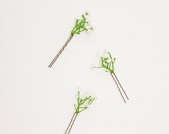 Mini Baby's Breath Bridal Hair Pins | Flower Hair Accessories | Bridal Accessories | Flower Girl Accessories | Bridesmaid Accessories