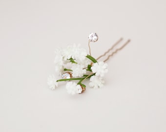 Baby's Breath Bridal Hair Pins | Flower Hair Accessories | Bridal Accessories | Flower Girl Accessories | Bridesmaid Accessories