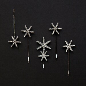 Crystal Star Hair Pins I Crystal Floral Hair Pins I Rhystones Hair Accessories I Bridal Accessories image 6