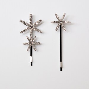 Crystal Star Hair Pins I Crystal Floral Hair Pins I Rhystones Hair Accessories I Bridal Accessories image 2