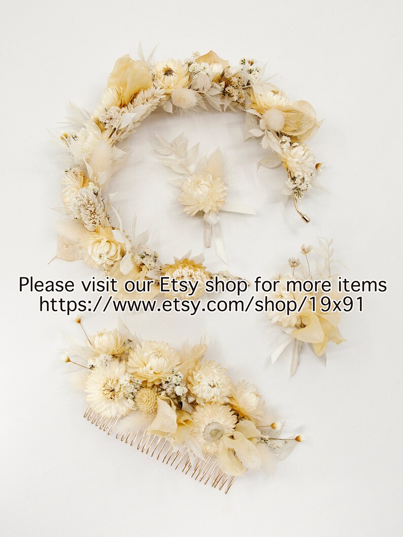 5 Pins Set Bridal Silk Ivory Hydrangea Flower Flower Girl Bridesmaid Hair Accessories image 7