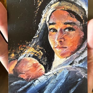 Julkort 4x6 med Maria och Jesusbarnet, 4x6 platta kort, vackert tryckta
