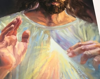 Divine Mercy Jesus Art Print, Piercing Eyes, Catholic Gift