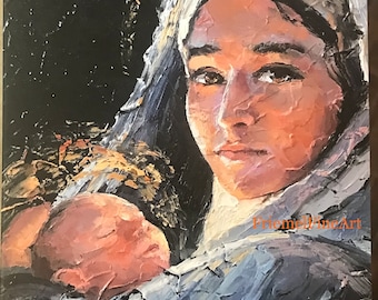 Mother and child stationery, Mary note cards ,   “Virgin of Light”, 5 Card set. blank inside -doubles as 5x7 print, heavy card stock