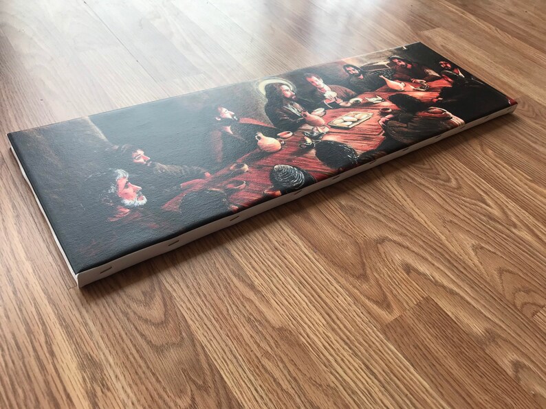 canvas giclee print of a painting by Randy Friemel Last Supper 8x26 shipping is free-! stretched canvas