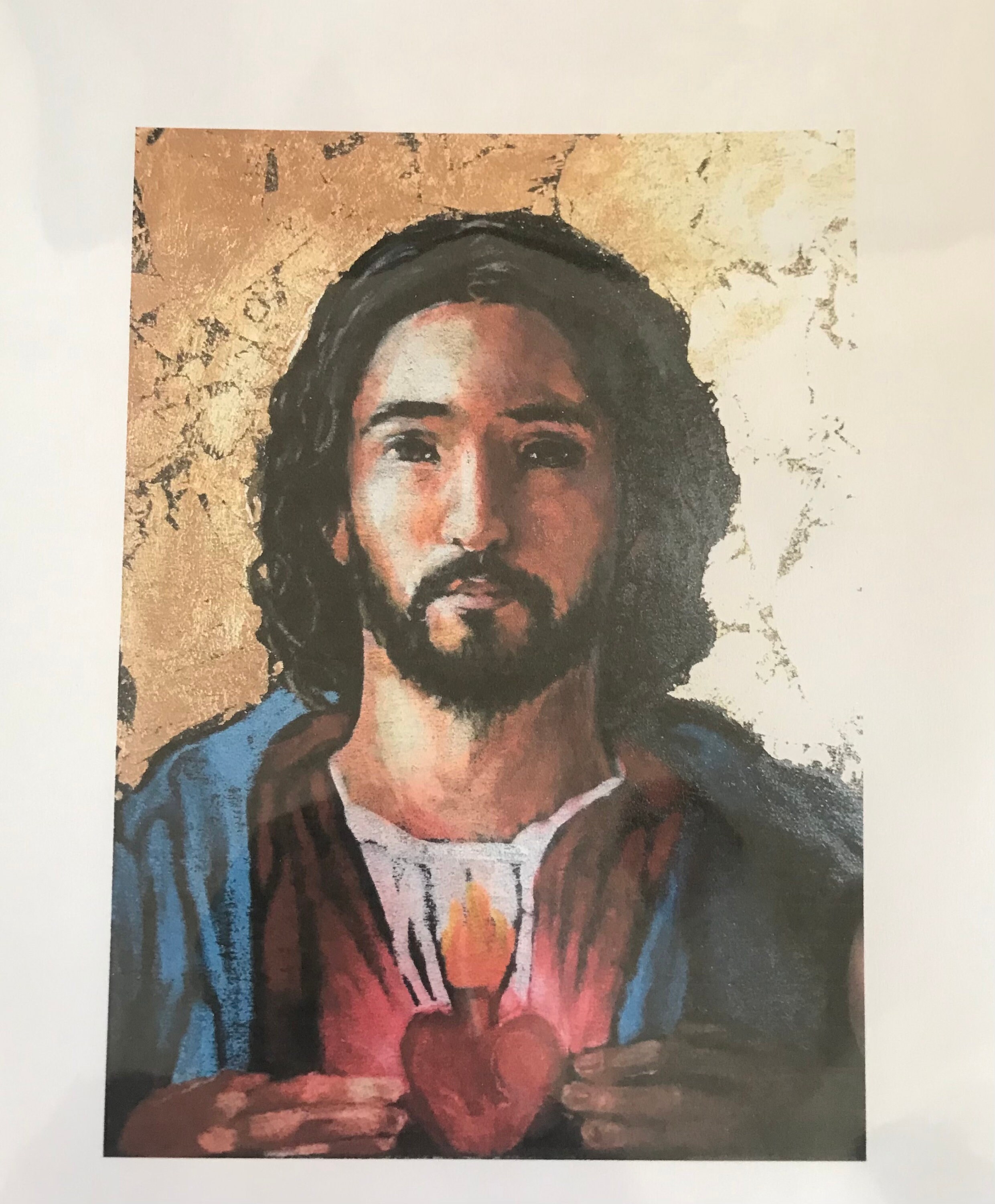 Sacred Heart of Jesus Art, Small Gifts, Sacred Art, 5x7 print on card stock, Jesus Art, Catholic Art, catholic gifts