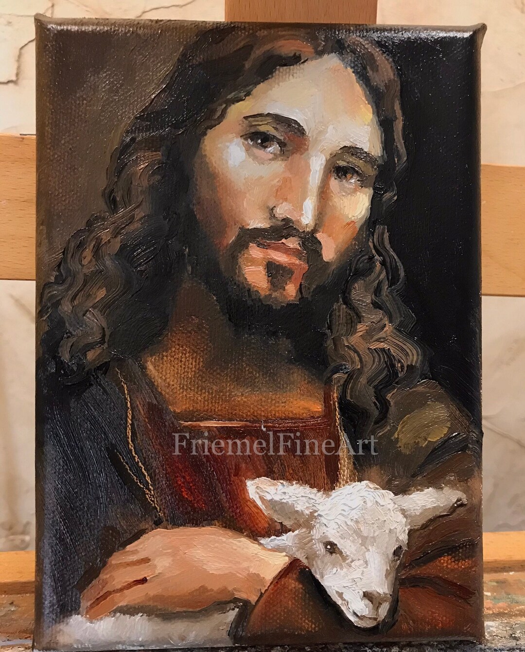 Sacred Art Jesus Oil Painting Jesus the Shepherd 5x7 Oil Etsy