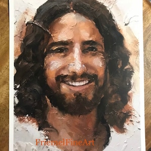 Love and Friendship Gift, Mom Gift, Smiling Jesus, Christ Portrait, “When I Think of You” print, Jesus Art