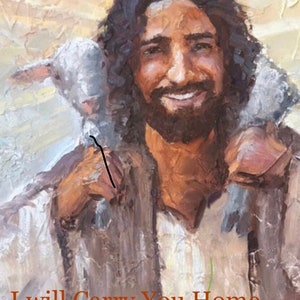 A Joyful Shepherd, Unique gifting, Christian gifts , good shepherd, Jesus art, 8x10 print, “My Burden is Light”, by FriemelFineArt