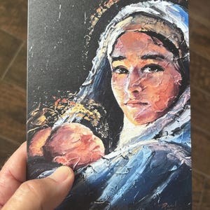 Julkort, 5x7 "Virgin of Light"-bild, konstfiltkartong,