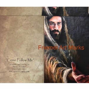 Cartes de correspondance chrétiennes, papeterie Jésus, 5 x 7 pouces, lot de 5 cartes, « Come Follow Me », doubles comme impressions 5 x 7, Jesus Art, Art par FriemelFineArt