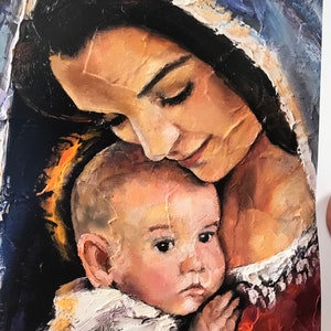 Virgin Mary Art, Mary, Catholic Art, 11x14 print , Catholic home decor, new mom gift, catholic gifts