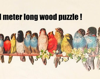 Wooden Puzzle, 1 meter long, 459 pcs - Like a bird on a wire