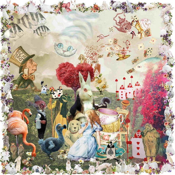 Alice in Wonderland. Puzzle d'art en bois.