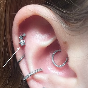Surgical Steel Red Star Helix Barbell Surgical Steel Red Star Helix Barbell