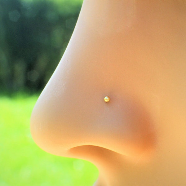 x3 Studs! 24G Tiny 1.2mm Gold or Sterling Silver  Nose Stud Straight / Bone End / L Shape Jewellery