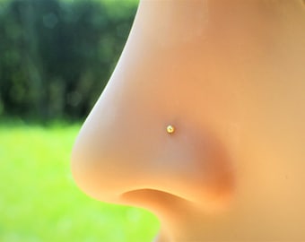x3 Studs! 24G Tiny 1.2mm Gold or Sterling Silver  Nose Stud Straight / Bone End / L Shape Jewellery