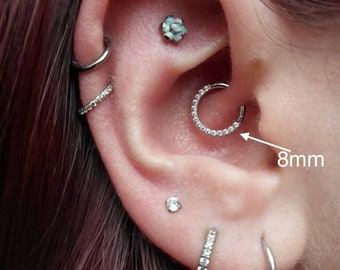 10mm 16/18 Gauge Zirconia Crystal Slim Huggie Clicker Earring