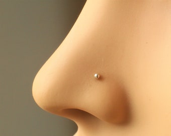 Round Shape Sterling Silver Body Piercing Lady//Girl Nose Pin
