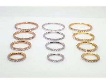 Huggie Hoop Earrings in Silver or Gold For Conch Helix Cartilage Piercings
