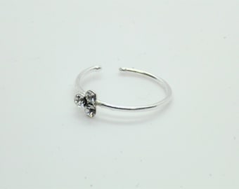 x1 Sterling Silver Crystal Nose Ring Hoop 8mm Jewellery