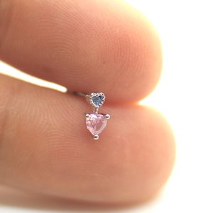 x1 20G Heart Stainless Steel Silver Barbell Cartilage Earring Piercing Jewellery Helix Stud 6mm Bar