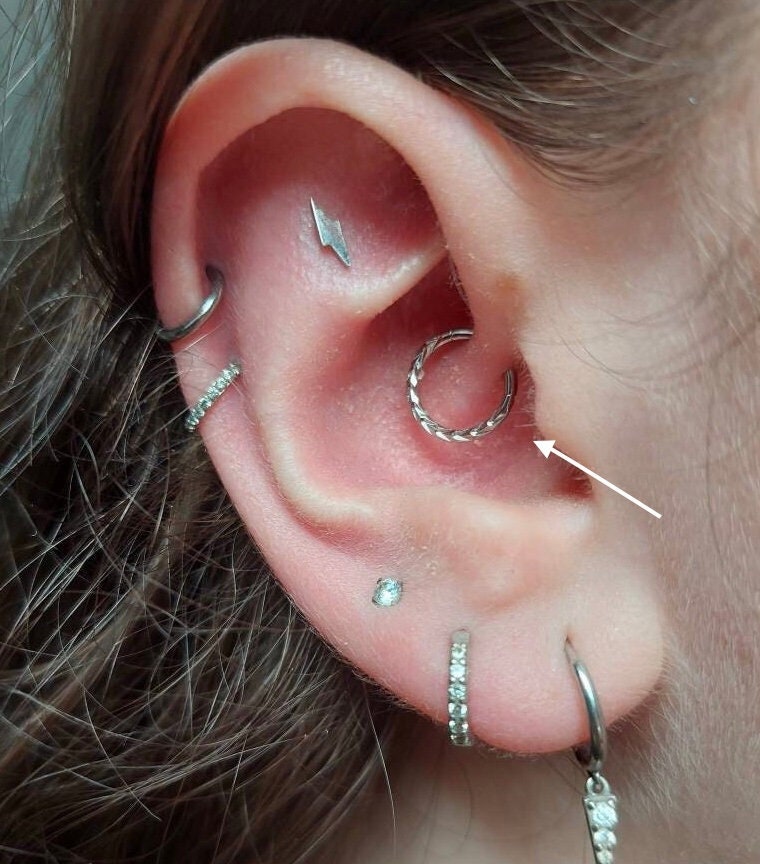 X1 16G 8mm Hinged 316L Stainless Steel Arrow Earring Hoop Silver