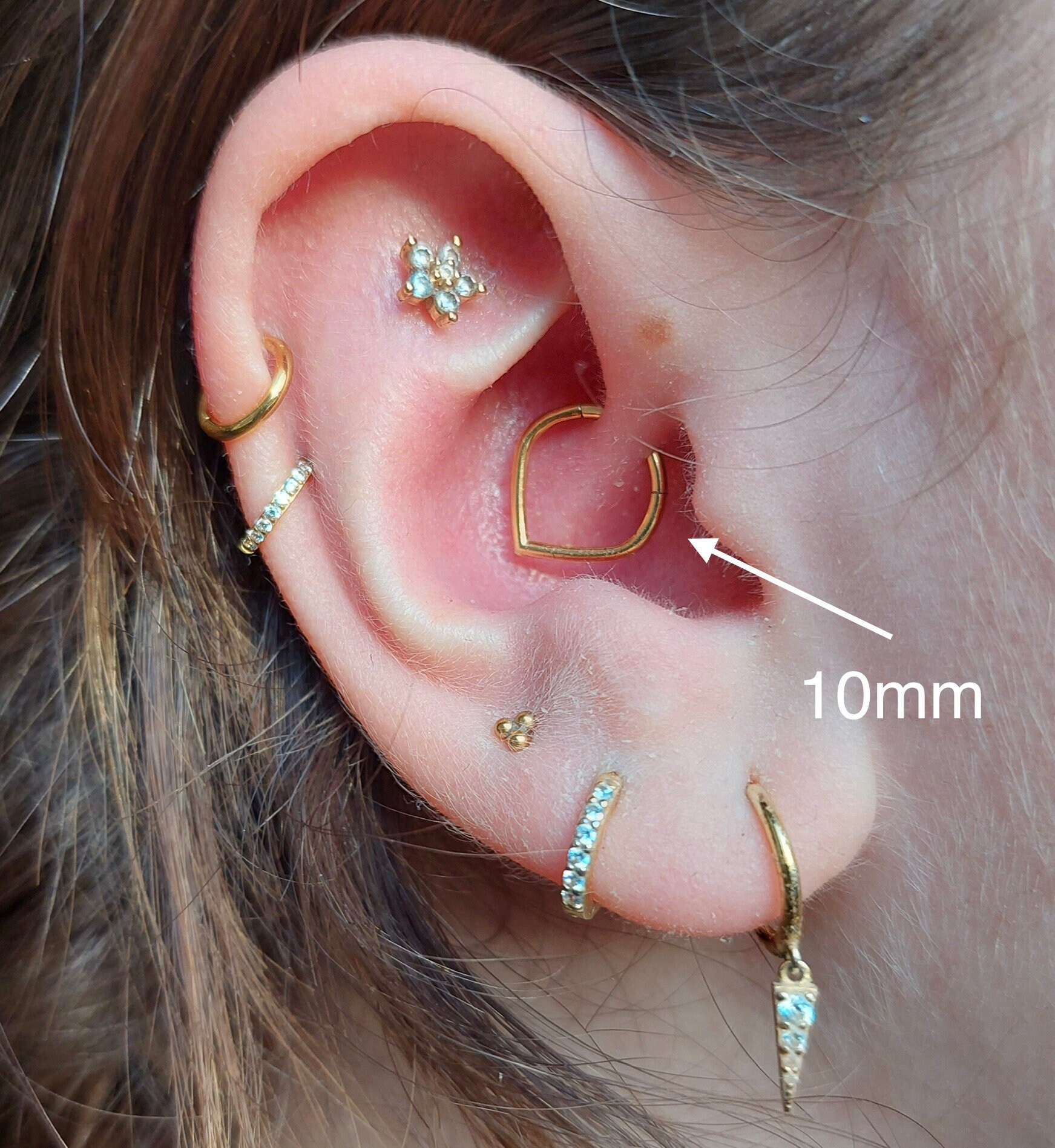OUFER 16G gouden bloem piercing septum chirurgisch staal 316L