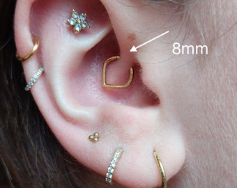8mm 10mm 16 Gauge Tear Drop Stainless Steel Huggie Clicker Earring Hoop  Gold Silver Helix Tragus Septum Daith Jewellery