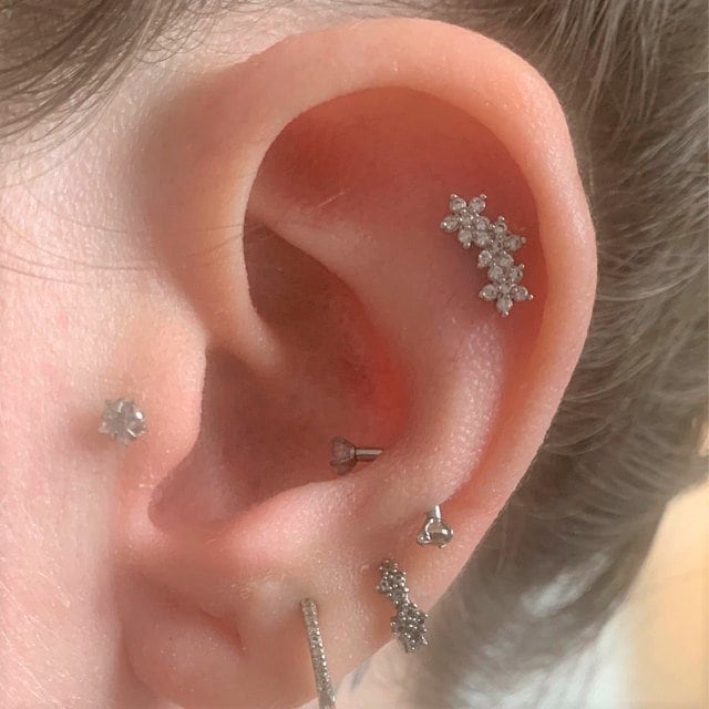 AVYRING Piercing conico in acciaio inox, filettatura esterna, strumento assistente per piercing per trago, cartilagine, orecchio, labbro, naso, elica