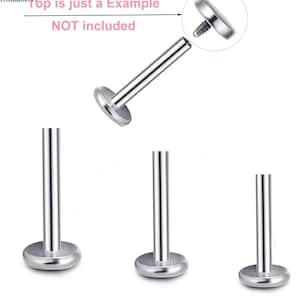 X1 16 Gauge 1.2mm Internally Threaded Stainless Steel Flat back bar Labret Tragus 6/8/10mm BAR ONLY