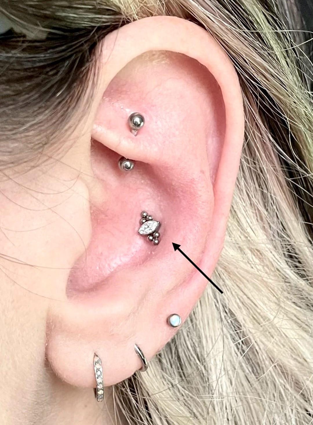 Piercing Labret In Titanio 16G - Per Labbra, Helix, Tragus, 6/8/10/12 Mm, Acciaio Inox