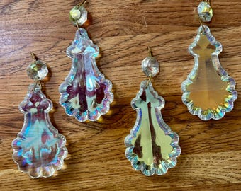Northern Lights「水」ペンダント A 1 Rare Large VINTAGE Crystal AURORA BOREALIS 3.5