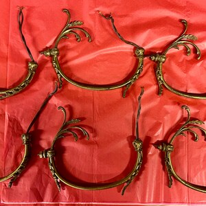 CLEARANCE: 6 pc Vintage ORNATE aged 7.5" x 6.25" Fancy Arms Frame victorian goldtone branches Chandelier Parts spelter Metal Branch  Repair