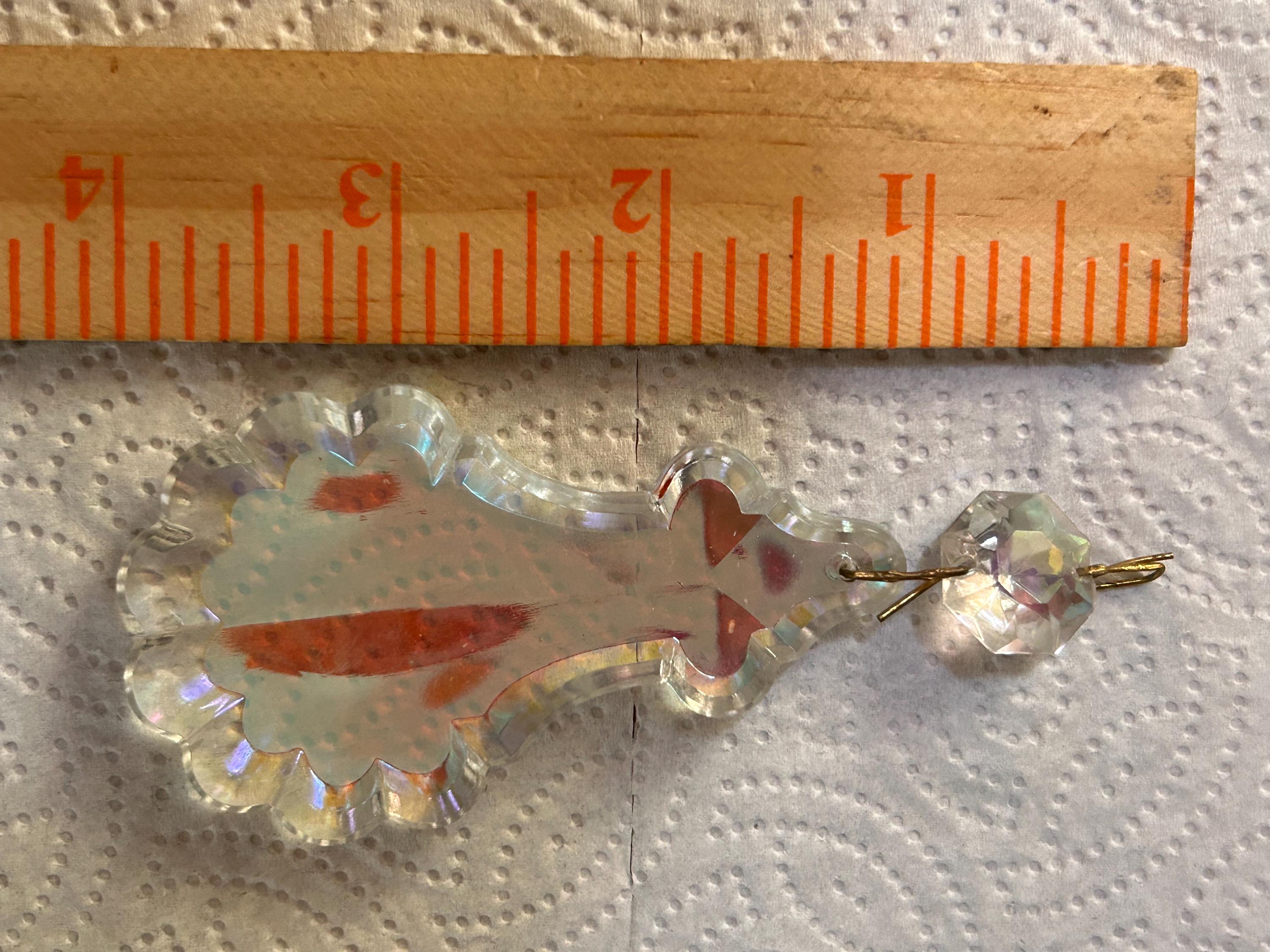 Northern Lights「水」ペンダント A 1 Rare Large VINTAGE Crystal AURORA BOREALIS 3.5