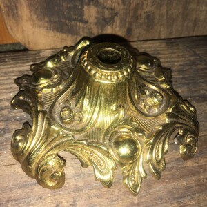 Vintage Ornate Art Deco LLWMC Cast Metal GORGEOUS Lamp Candle jewelry Stand footed BASE Bottom Part supplies replacement repair supplies old