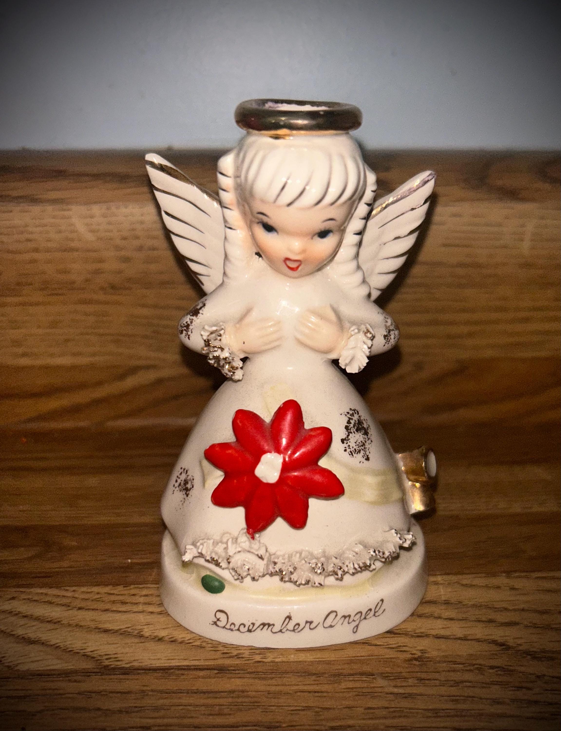 Napco Red Christmas Angel Figurines - Etsy