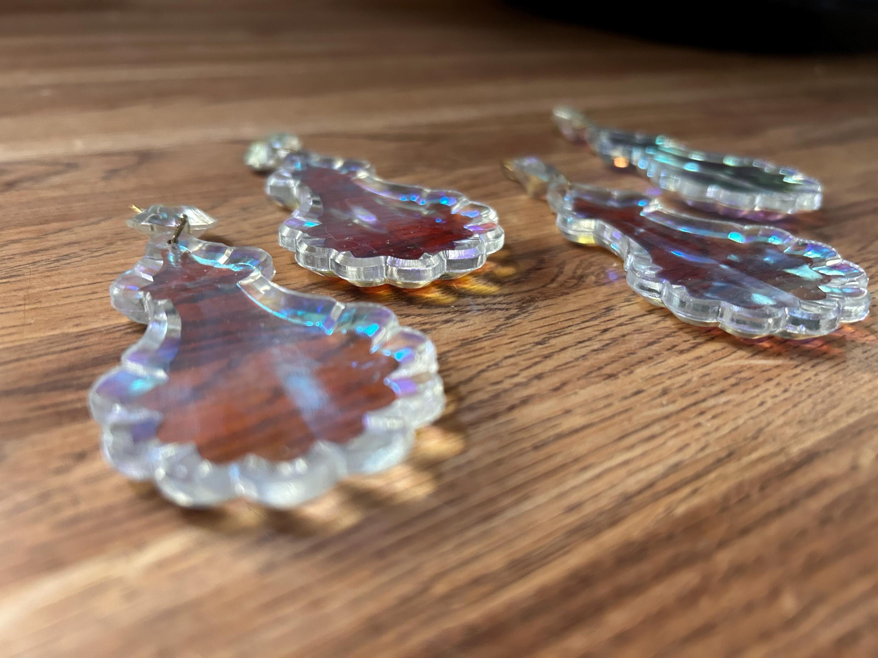 1 Rare Large VINTAGE Crystal AURORA BOREALIS 3.5