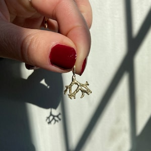 Victorian Coral Pendant. Coral Charm. 14k Solid Gold Coral Pendant.