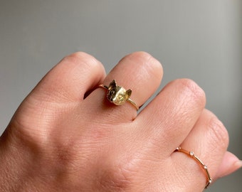 Victorian Fox Ring. Antique Fox Ring. Stick Pin Conversion. 14k Solid Gold. Animal Jewellery.