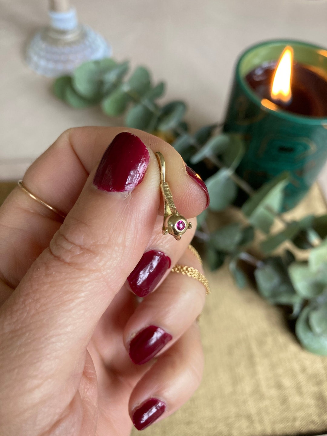Ruby Claw Pendant. Victorian Ruby Claw Charm. Antique Ruby Talisman ...