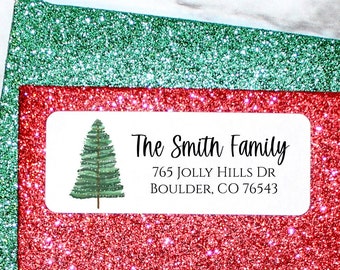 Christmas Return Address Labels, Holiday Return Address Labels, Return Address Stickers, Personalized Address Labels, Custom Address Labels